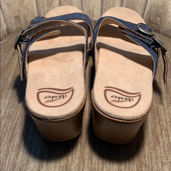 NWOT Dansko denim leather adjustable sandals EC - Picture 4 of 16